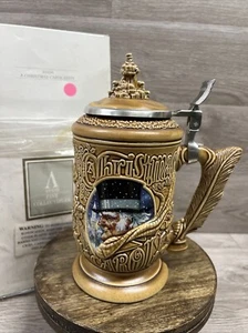 Vintage Christmas Carol Stein, 1996 Avon Beer Stein nuevo en caja abierta pesado - Imagen 1 de 11