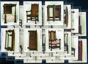 WILLS Cigarette Card Set - OLD FURNITURE 1st series 1923 - Chair Table Sideboard - Picture 1 of 9