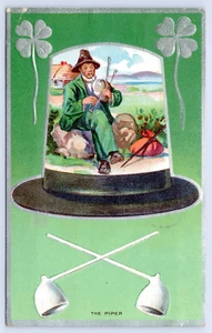 1910 St. Patrick’s Day Postcard- The Piper, Irish Man w/ Bagpipes, Tyrone, PA - Picture 1 of 2