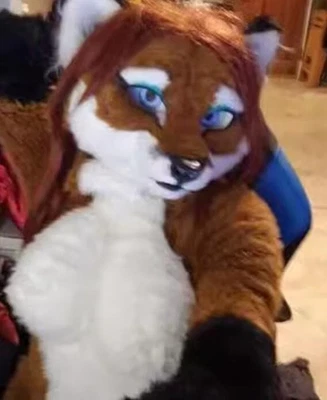 Disfraz de mascota de zorro husky de piel larga traje de Halloween disfraces Foto 1 de 4