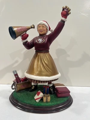 Danbury Mint 11" 49ers Mrs. Claus Christmas Figurine Cheerleader 2001 Rare HTF! - Image 1 of 3