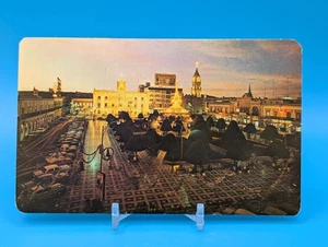 Plaza Martires Leon Guanajuato Mexico Chrome Postcard Night View Vintage ~1960s - Picture 1 of 2