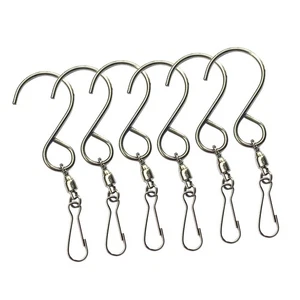 6 Pcs Swivel Hanger Hook Stainless Steel Hangers Crystal Hooks Clips - Picture 1 of 4