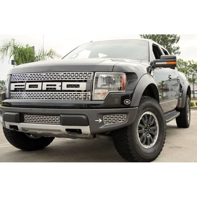 Rejillas de parachoques delanteras inferiores para Ford F-150 SVT Raptor 10-14 [ino inoxidable/pulido] Foto 1 de 4