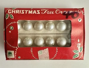 24 VINTAGE 1/4" Micro Miniature Glass Pearl Christmas Tree Ornaments Box JAPAN - Picture 1 of 5