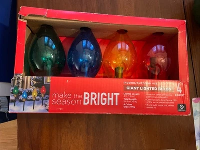 Christmas 4 Count Jumbo Bulb Lights Indoor/Outdoor Bulbs - Image 1 of 4