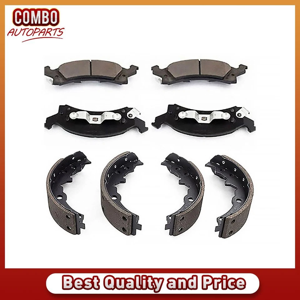 Front Rear Disc Brake Pad Set Drum Brake Shoe fits 1992-2002 Chevrolet Cavalier - Image 1 of 4