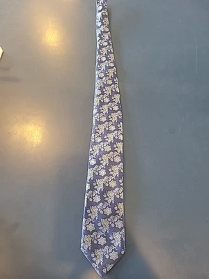 Corbata Thomas Rosa Azul Flores Tejida 100% Seda  Foto 1 de 4