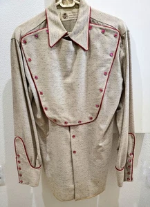 Vintage TURK Bib Front Custom Western Cowboy Original Shirt Large - Bild 1 von 4
