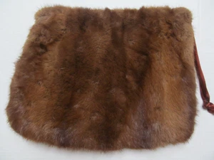 Vintage Mink Muff Marshall Field 11 x 15 Ruched back with zippered pocket - Picture 1 of 17