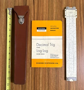 Dietzgen Multiphase Style - M verbesserte Dezimal Trig Typ E Log Regel mit Etui - Bild 1 von 3