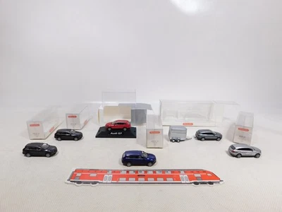 Wiking 1:87 H0 6x Audi Q7 0133 Servicemobil 066 Rimorchio 133 Mint + Box # - Immagine 1 di 4