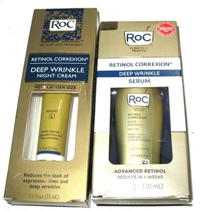 RoC Retinol Correxion Deep Wrinkle Duo, Daily Serum (1oz) and Night Cream (1 oz) - Picture 1 of 3
