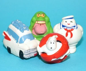 THE REAL GHOSTBUSTERS SPITBALLS SET ECTO LOGO SLIMER STAY PUFT 1986 LJN TOYS - Foto 1 di 5