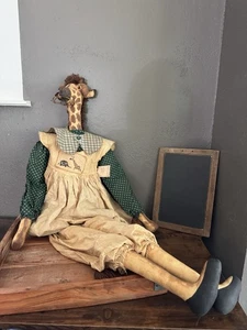 Vintage Karen Drayne Dirty Bunnie Originals 46" Giraffe Handarbeit Puppe RAR - Bild 1 von 11