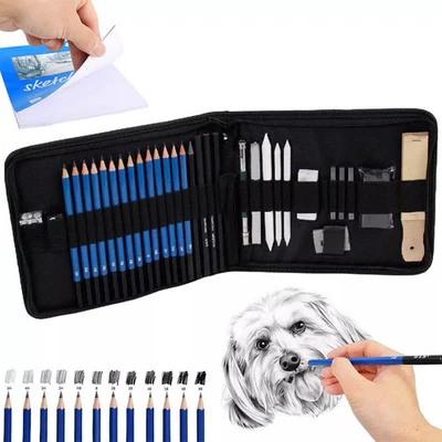 33Pcs Professional Artist Pencils Kit Drawing Sketching Art Set For Adult Kids