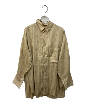 Camisa ISSEY MIYAKE Polilino Arrugas Plisada Talla: M Beige IM53-FJ911 Hombre Foto 1 de 4