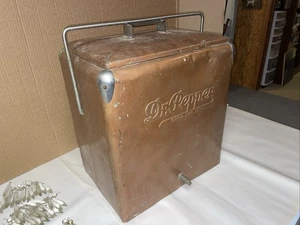 Authentic Vintage 1950s Dr Pepper Metal Picnic Cooler – Progress Refrigerator Co - Picture 1 of 9