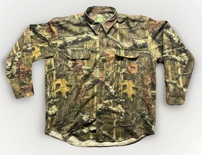 Cabela's Men's XL Mossy Oak BreakUp Camo Long Sleeve Button Up Hunting Shirt - Image 1 of 4