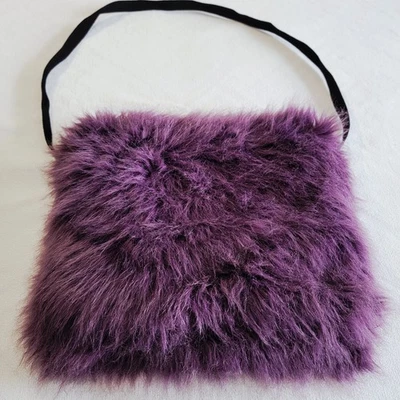 Bolso de hombro punky vintage de piel sintética púrpura mediano para mujer Foto 1 de 4