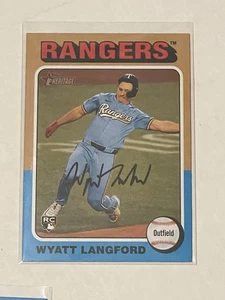 2024 Topps Heritage High Number Wyatt Langford #581 variación de imagen (RC) Rangers - Imagen 1 de 2