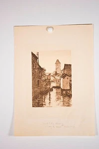 Strasbourg le bras de l'Ill, gravure à l'eau-forte d'A. KOERTTGE, 1905 - Imagen 1 de 1