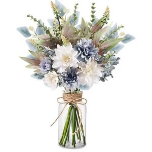 Fake Flowers Artificial Flowers with Vase Faux Flowers in Vase Floral Arrange... - Picture 1 of 7