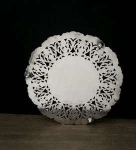 Silver Plated Trivet Ornate Pierced Design Made in Denmark - Picture 1 of 8