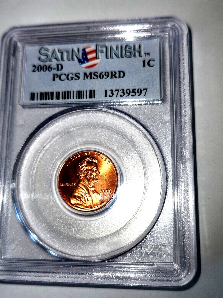 2006-D SATIN FINISH LINCOLN MEMORIAL CENT PENNY PCGS MS69RD - Image 1 of 4