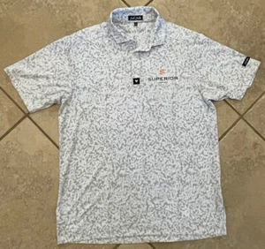 Bad Birdie Golf Polo Shirt Gray/White Men’s Medium Superior Asphalt Logo - Picture 1 of 9