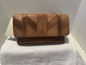 Lucky Brand Tan Leather Patchwork Axil Wallet Convertible Crossbody Purse NWT - Picture 1 of 9