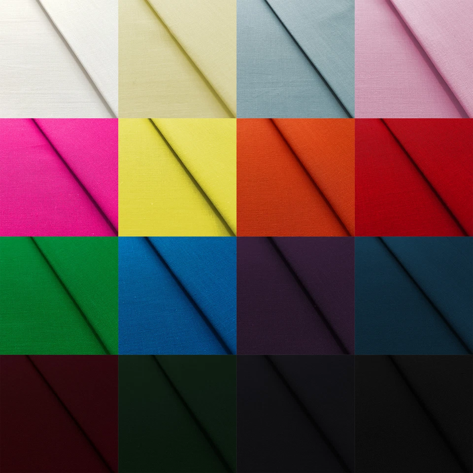 Extra Wide 94" Premium Polycotton Plain Sheeting Fabric Curtaining, Craft Per M - Image 1 of 1