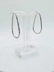 Solid 14k White Gold Fancy Cut Earring with Box (From Italy) G-5220 - Picture 1 of 7