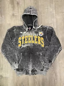 NFL Pittsburgh STEELERS GIII Warm Zip Up Embroidered Size M Stone Wash Style - Picture 1 of 8