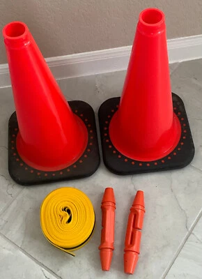 18" Orange Traffic Cone 2ea. & T-CAP Traffic Control Accessory - Image 1 of 4