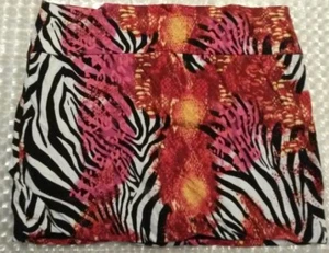 Brat Star Misses Skirt 1X Multicolor Stretch 17" Waist  15 1/2" Long Zebra Print - Picture 1 of 3