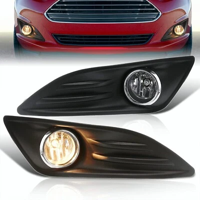 For 2014-2019 Ford Fiesta Fog Lights Driving Lamps Clear Pair + Wiring Harness - Image 1 of 4