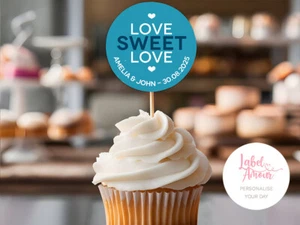 PERSONALISED Cupcake Cake Pick Toppers Party | Wedding Sweet Love Decoration - Picture 1 of 3