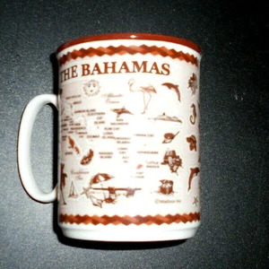 Brown Bahamas Map Coffee Mug, New with Tag - Bild 1 von 4