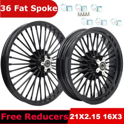 21x2.15 16x3 Fat Spoke Wheels Rim for Harley Dyna Street Bob FXDB Low Rider FXDL Foto 1 de 4