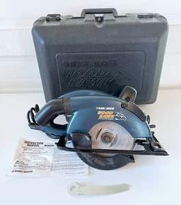 BLACK & DECKER WOOD HAWK 6.5" Corded Circular Saw C2020 W/ Case Tested 120V - Picture 1 of 13