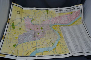 Vintage English 1946 Map Shanghai China Kelly Walsh Post WWII Oriental Publishng - Picture 1 of 20