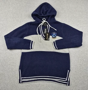 Suéter con Capucha Harry Potter Ravenclaw Para Mujer L Azul Plateado Tejido Cuello en V Pullover - Imagen 1 de 14