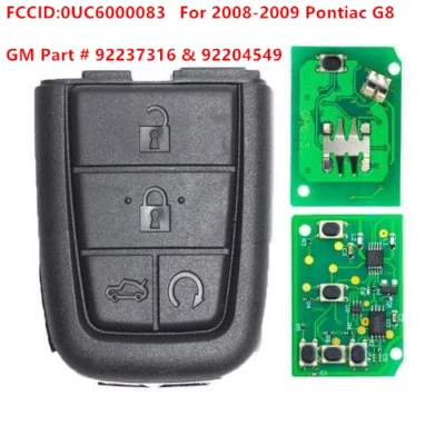 Replacement Remote Key 5 Button for Pontiac G8 2008-2009 315MHz FCCID 0UC6000083 Foto 1 de 4
