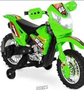 6V Battery-Operated Dirt Bike Lime Green 42.5"Lx20.9"Dx28.7"H 1.86mph Max Speed