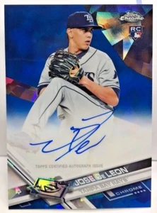 Jose De Leon 2017 Topps Chrome Blau Sapphire Refraktor RC Autogramm Auto #' D/50 - Bild 1 von 2