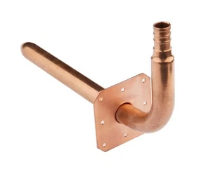 EFIELD 8-inch 1/2" PEX Crimp Connection Copper Stub Out Elbow with Wall Flange - Picture 1 of 5
