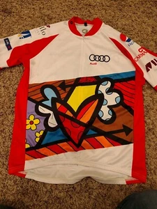 Pactimo Cycling Clothing Men Cycling Jersey Bike AUDI LOGO Size Large B13 - Picture 1 of 6