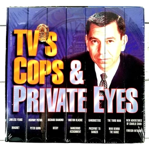 TV's Cops & Private Eyes VHS 7 Tape Box Set Dragnet Peter Gunn Factory Sealed - Picture 1 of 4