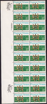 Scott #2043 Physical Exercise (Running) Plate Block of 20 Stamps - MNH - Image 1 of 2